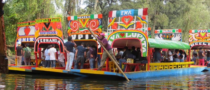 Trajineras en Xochimilco