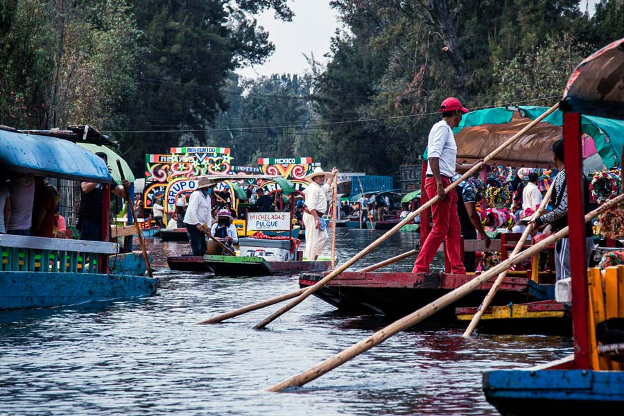 Trajineras en Xochimilco