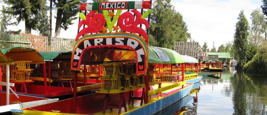 Trajineras en Xochimilco